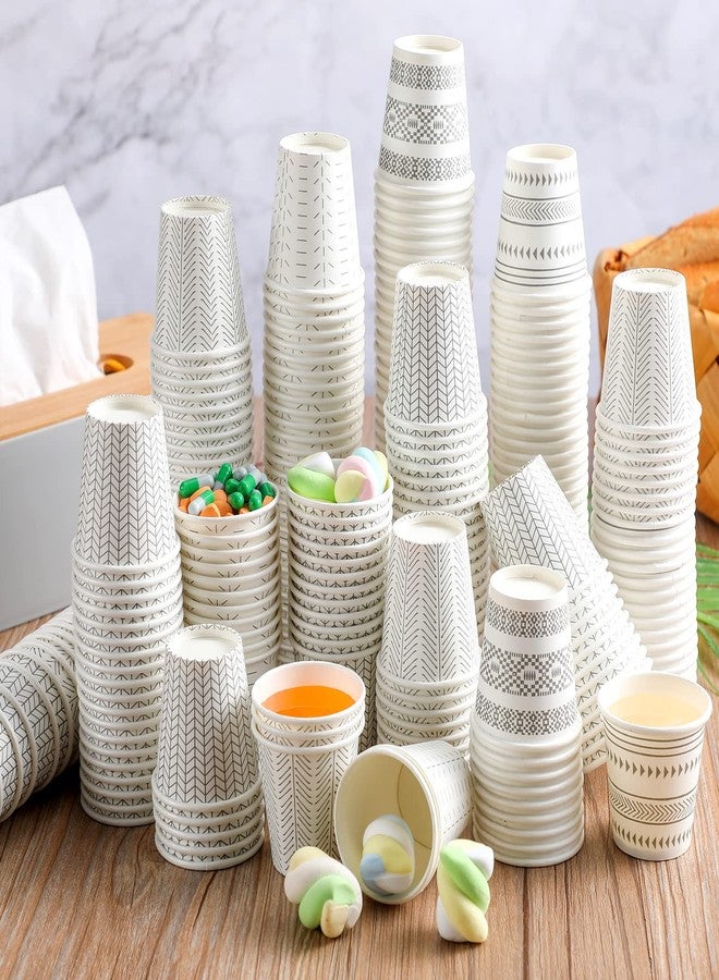 Marsui 600 عبوة أكواب ورقية disposable سعة 3 أونصات، أكواب صغيرة لغسول الفم، أكواب شرب القهوة والمشروبات الباردة للاستخدام في النزهات، الشواء، الحفلات، السفر والفعاليات (عصرية) - Image 2