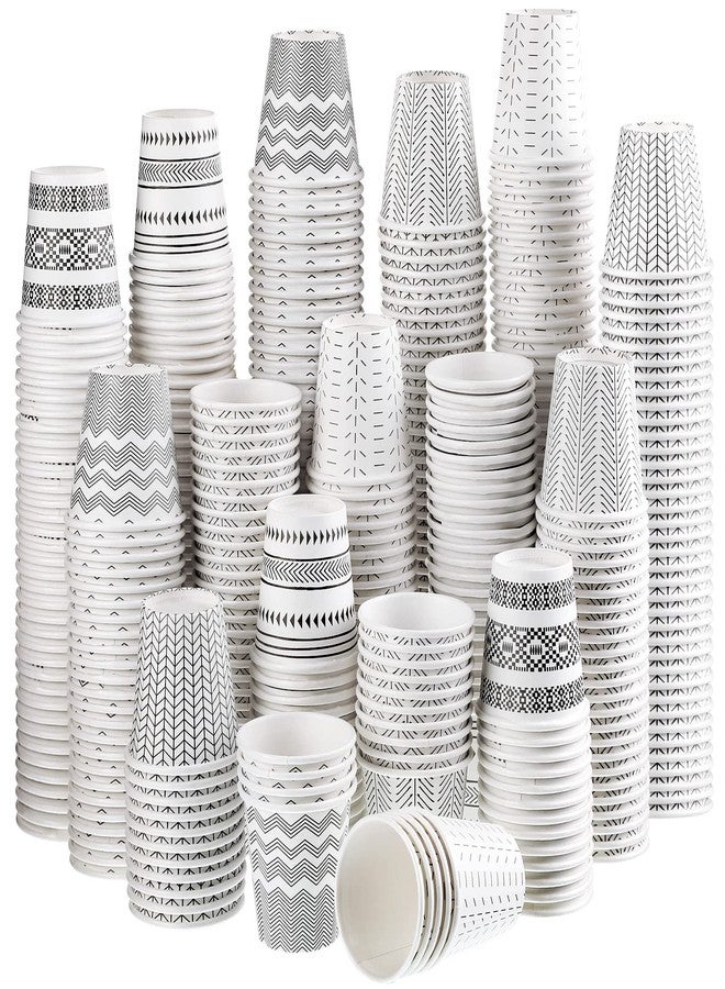 Marsui 600 عبوة أكواب ورقية disposable سعة 3 أونصات، أكواب صغيرة لغسول الفم، أكواب شرب القهوة والمشروبات الباردة للاستخدام في النزهات، الشواء، الحفلات، السفر والفعاليات (عصرية) - Image 1