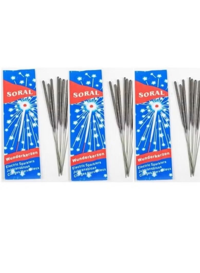 SORAL Spark Stars Night (30 Sticks 3 Boxes 10 Sticks Each Box) Spark Candles