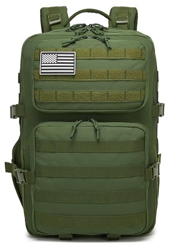 Wotony Military Tactical Backpack for Men Waterproof Daypack 3 Day Assault Pack Molle Bag with Water Bottle Holder Military green 50L - Image 3