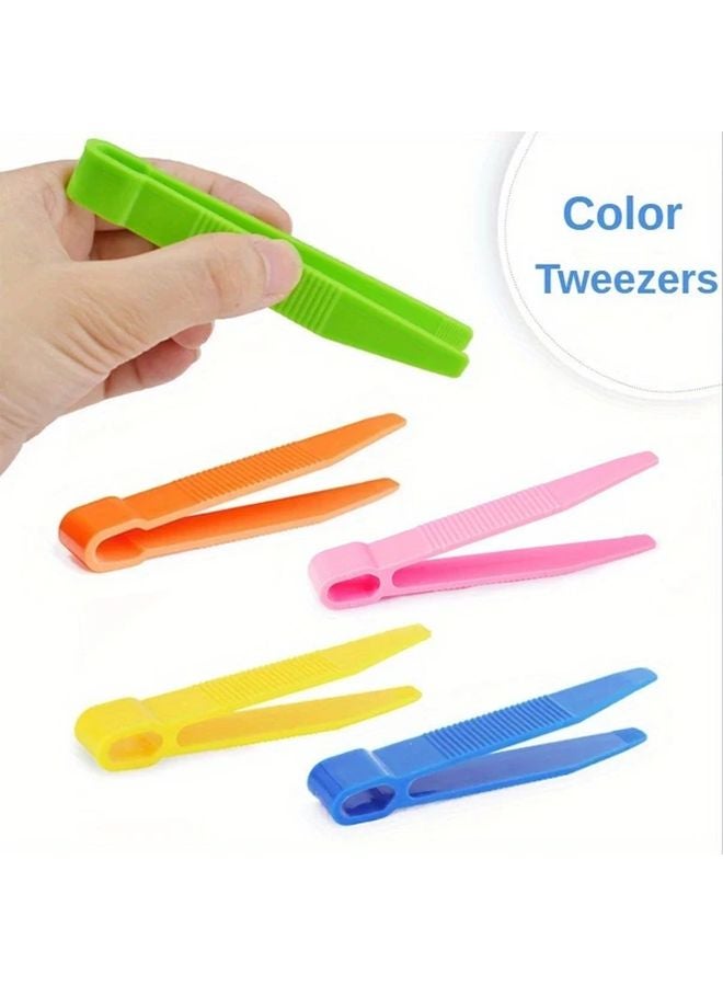 5 Colors Plastic Tweezers Set With Beads Fine Motor Skill Tools Easter Gifts - Image 2