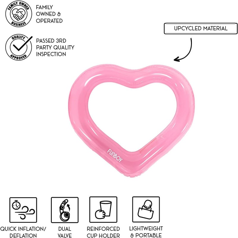 FUNBOY Giant 40 Heart Ring Tube Float Made from 2 Times Thicker Materials - Image 2