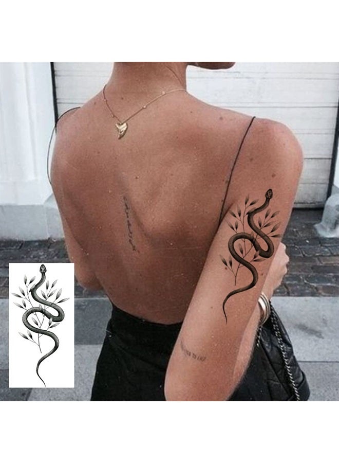 Ooopsiun 12 Large Sheets Snake Temporary Tattoos For Men Women , Cool Waterproof Body Fake Tattoo Sticker for Aldult 3D Cobra Mamba Viper Arm Tattoos - Image 1