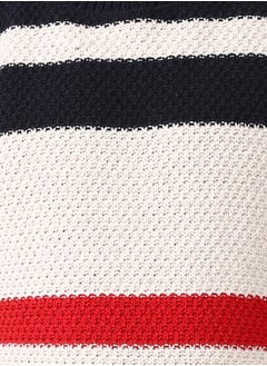 Andora Long Sleeves Striped Boys Pullover - Navy Blue, Off White & Red_ Navy Blue, Off White & Red  - Image 5