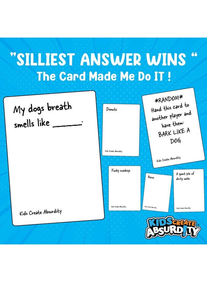 TheGag Kids Create Absurdity 2 Pack Set:: Laugh Until You Cry- Funny Card Game for Kids Family Game Night- A Fill in The Blank Card Game for Kids - Image 3