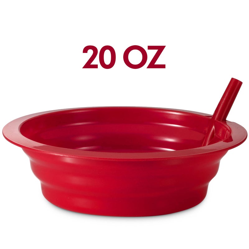 JoyServe Cereal Bowls with Straws for Kids - (Set of 6 - 20-Ounce Bowls) BPA-Free Plastic Reusable Built-In Straw Bowl for Kids, Children & Toddlers, Dishwasher and Microwave Safe, Includes 3 Cleaning Brushes - Image 2