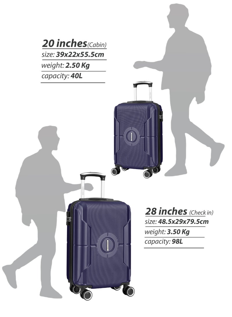 PARAJOHN Series Set of 2 Luggage | Lightweight Small 10KG & Large 30KG ABS 8 Wheels Trolley Hardsided Travel Suitcase - Blue - Image 5