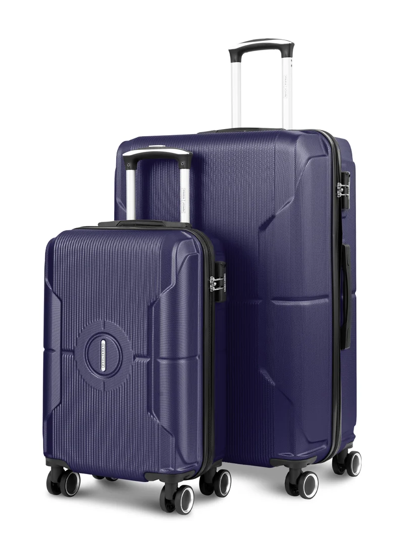 Series Set of 2 Luggage | Lightweight Small 10KG & Large 30KG ABS 8 Wheels Trolley Hardsided Travel Suitcase - Blue