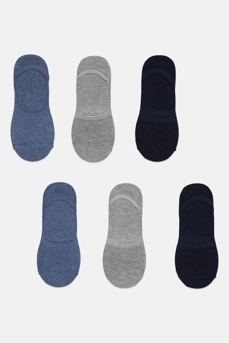 Men 6 Pairs Brand Logo No Show Socks, Multicolor