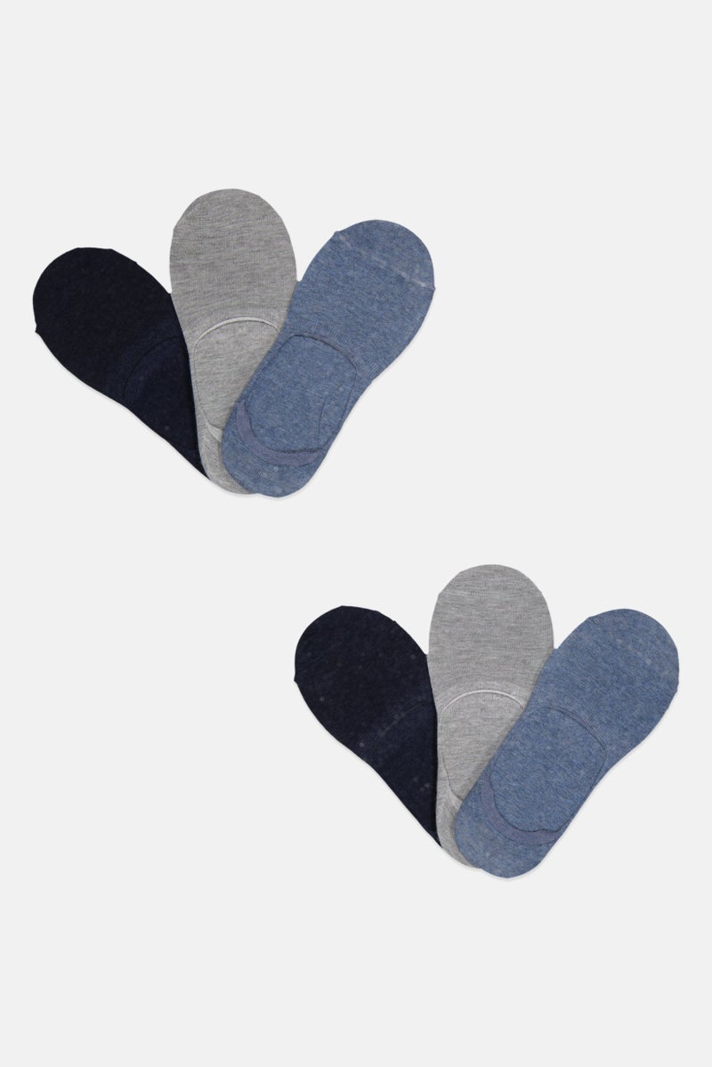 Men 6 Pairs Brand Logo No Show Socks, Multicolor
