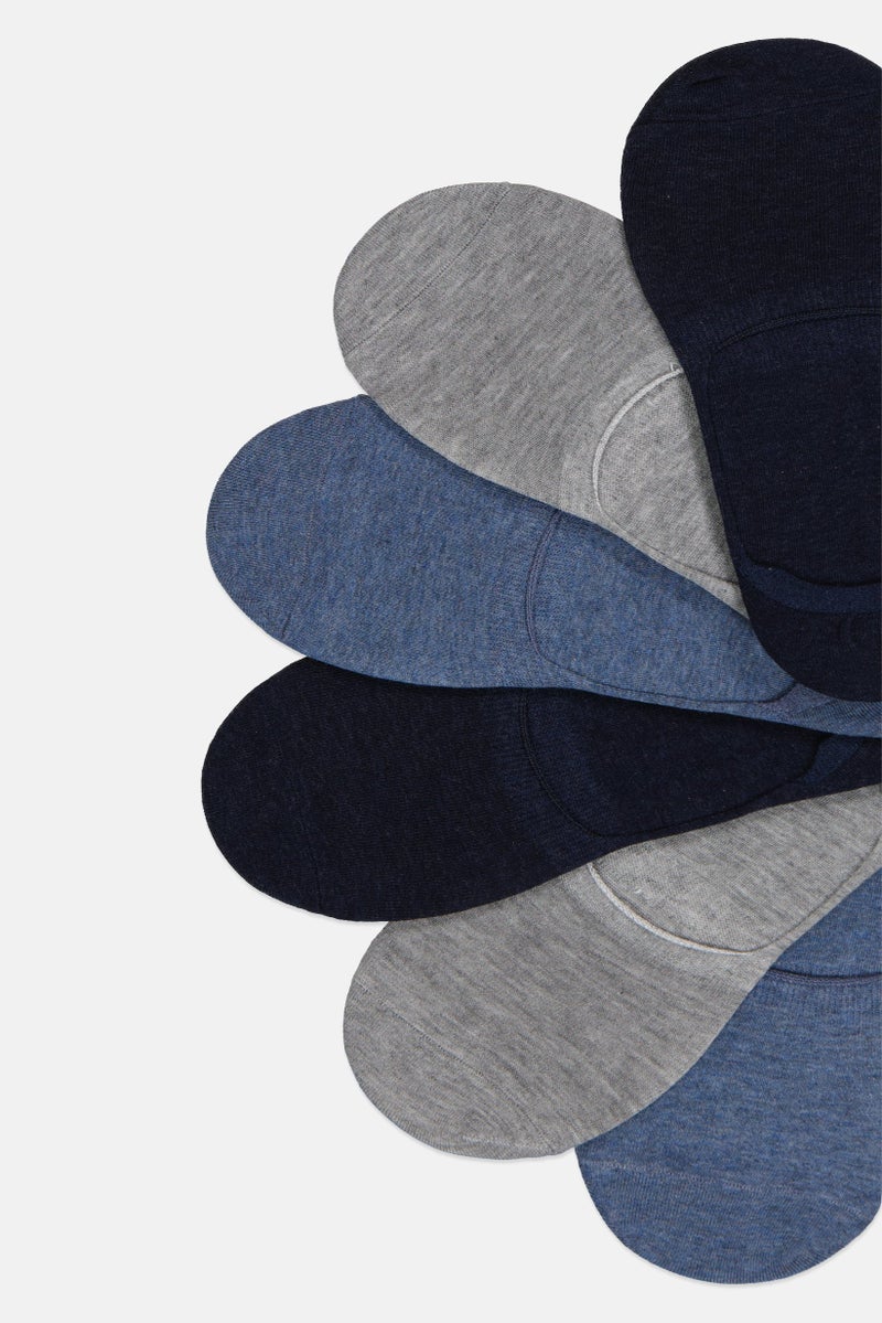 Men 6 Pairs Brand Logo No Show Socks, Multicolor