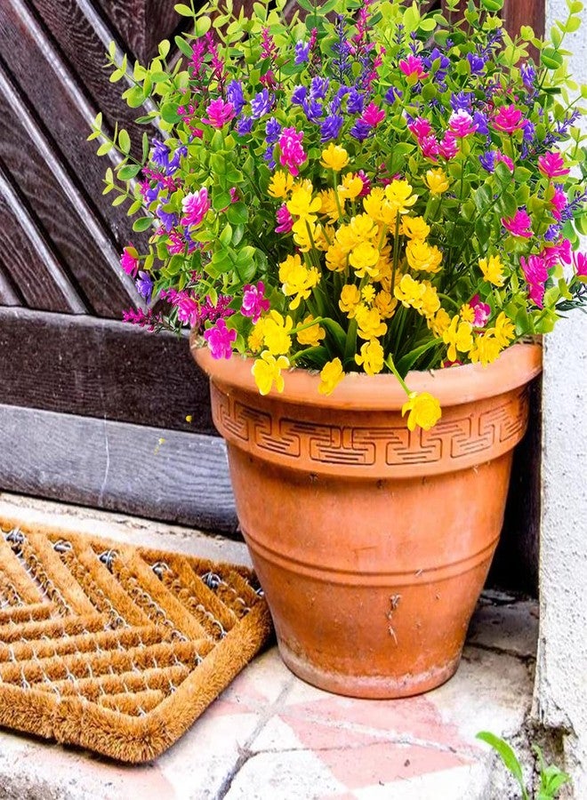 KLEMOO 12 Bundles Outdoor Artificial Fake Flowers UV Resistant No Fade Boxwood Faux Plastic Shrubs Plants for Garden Patio Porch Window Box Home Wedding Farmhouse Hanging Décor - Image 3