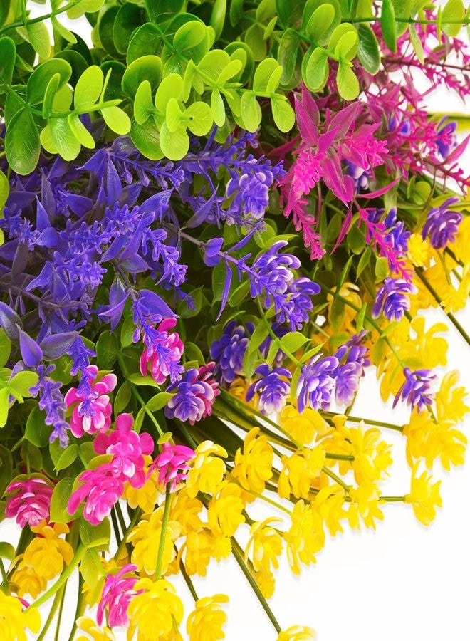 KLEMOO 12 Bundles Outdoor Artificial Fake Flowers UV Resistant No Fade Boxwood Faux Plastic Shrubs Plants for Garden Patio Porch Window Box Home Wedding Farmhouse Hanging Décor - Image 4