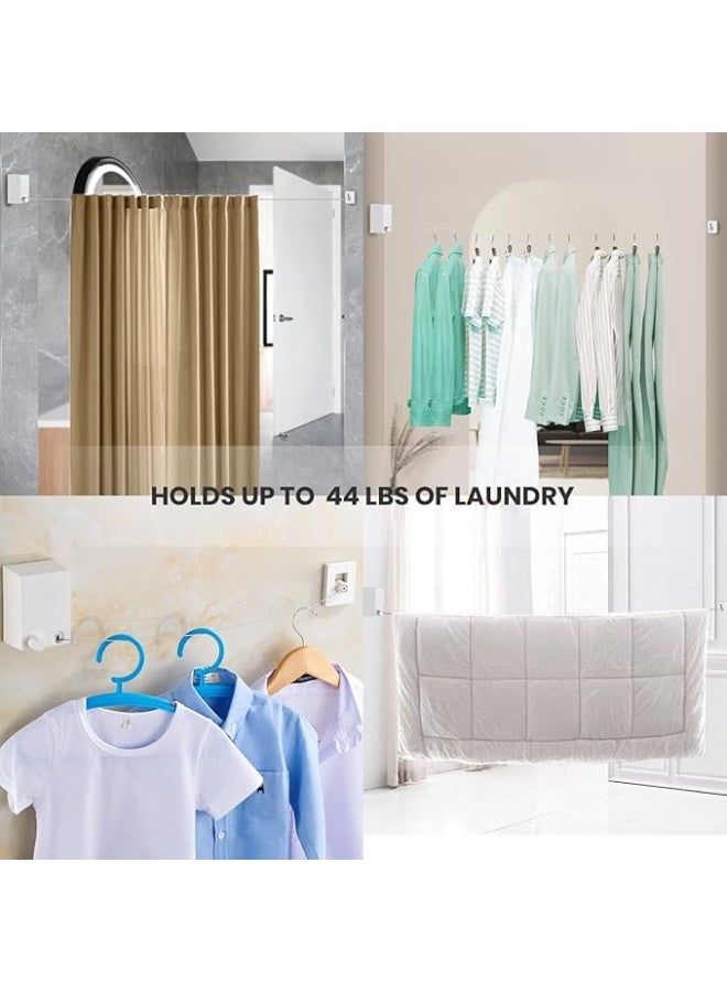 Spaceshoop Stainless Steel Retractable Clothesline Hanger Home Hanging Stretch Washing Clothes Invisible Shrinking Line (Black)  - Image 5