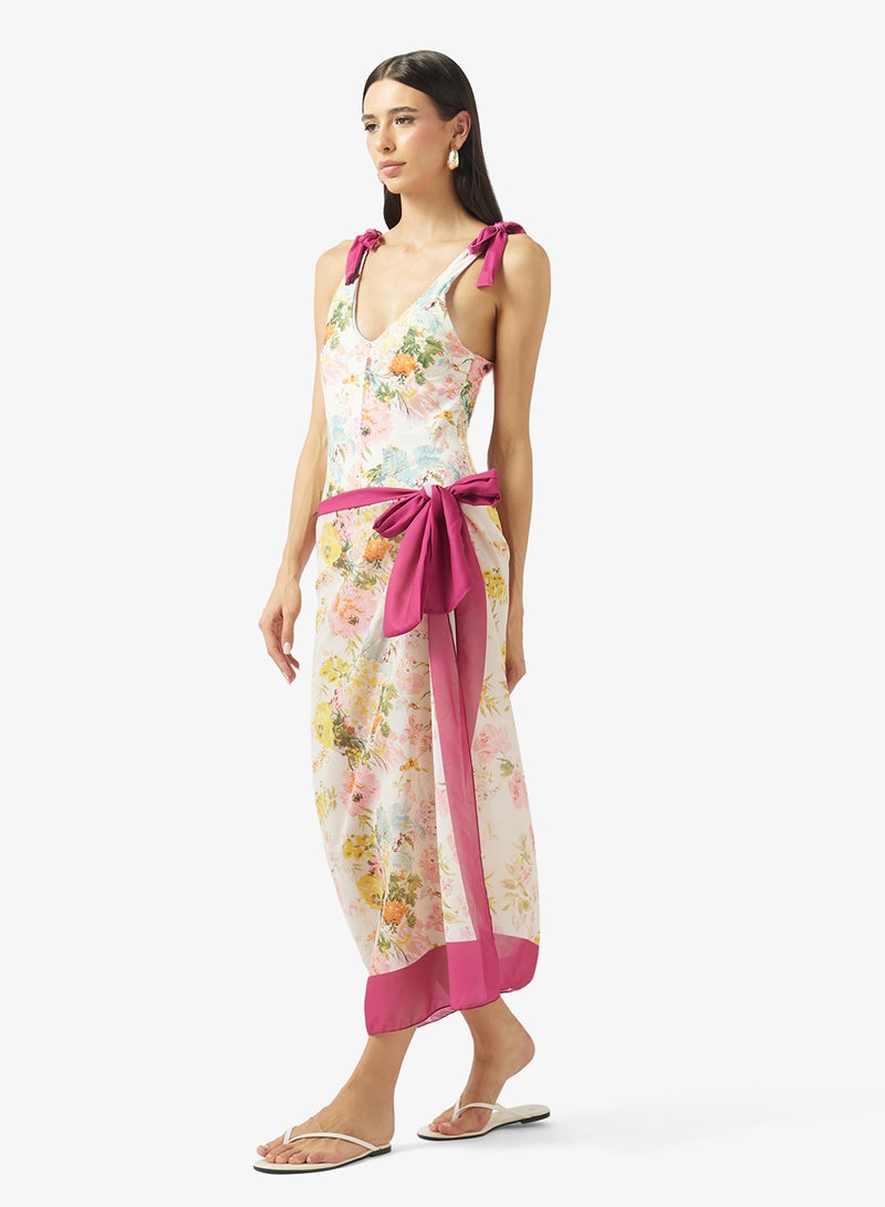 ELLA Printed Swimsuit With Beach Sarong - Image 1
