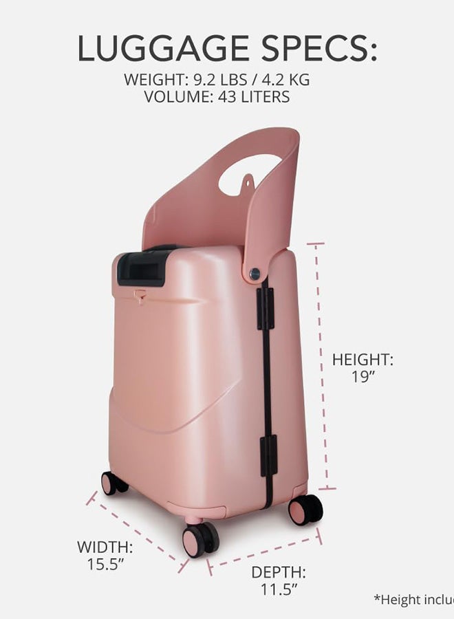 MiaMily Carry-On Luggage  - Dusty Pink, 18 inch - Image 2