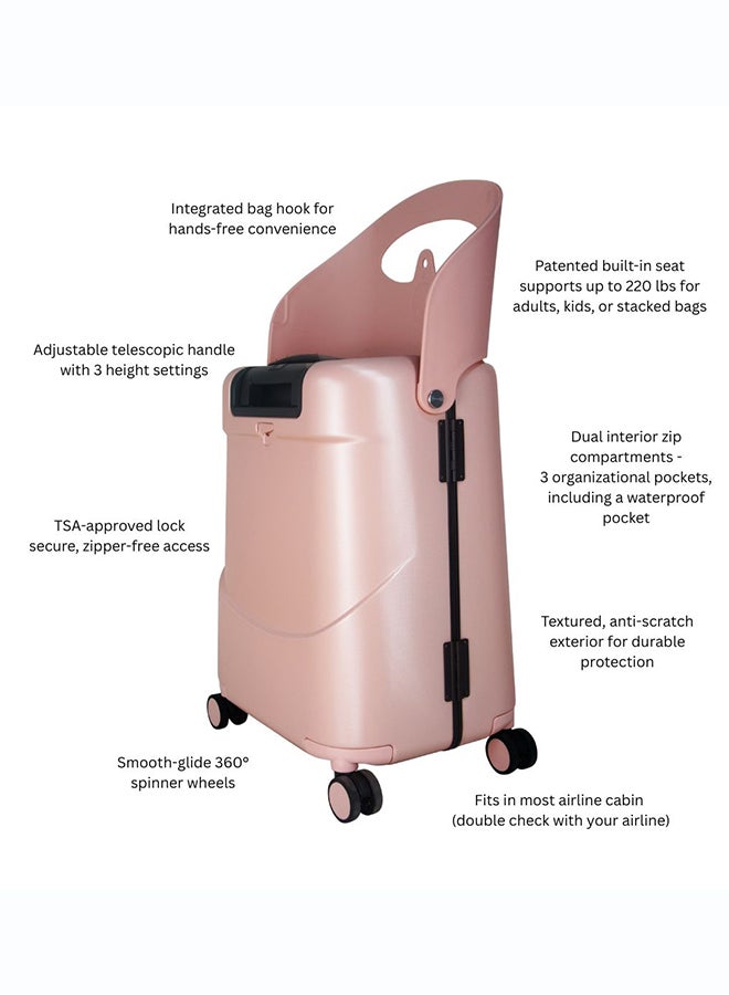 MiaMily Carry-On Luggage  - Dusty Pink, 18 inch - Image 3