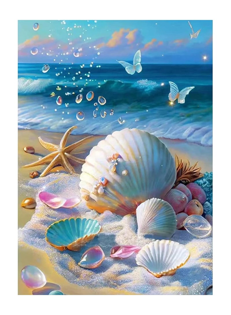 RATSAW 5D Diamond Painting Set for Adult Beach Diamond Full Drill Painting Art Home Wall Decoration 30 x 40cm Shell - Image 1