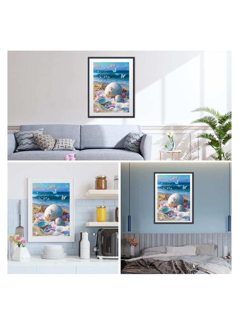 RATSAW 5D Diamond Painting Set for Adult Beach Diamond Full Drill Painting Art Home Wall Decoration 30 x 40cm Shell - Image 3