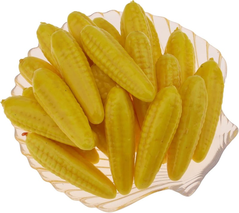 Woration 30 قطعة ذرة رغوية صغيرة صناعية، ديكور واقعي مزيف للخضروات، زينة عيد الشكر وحصاد الخريف، حفل زفاف، مستلزمات الخريف، إكسسوارات التصوير النموذجية. - Image 1