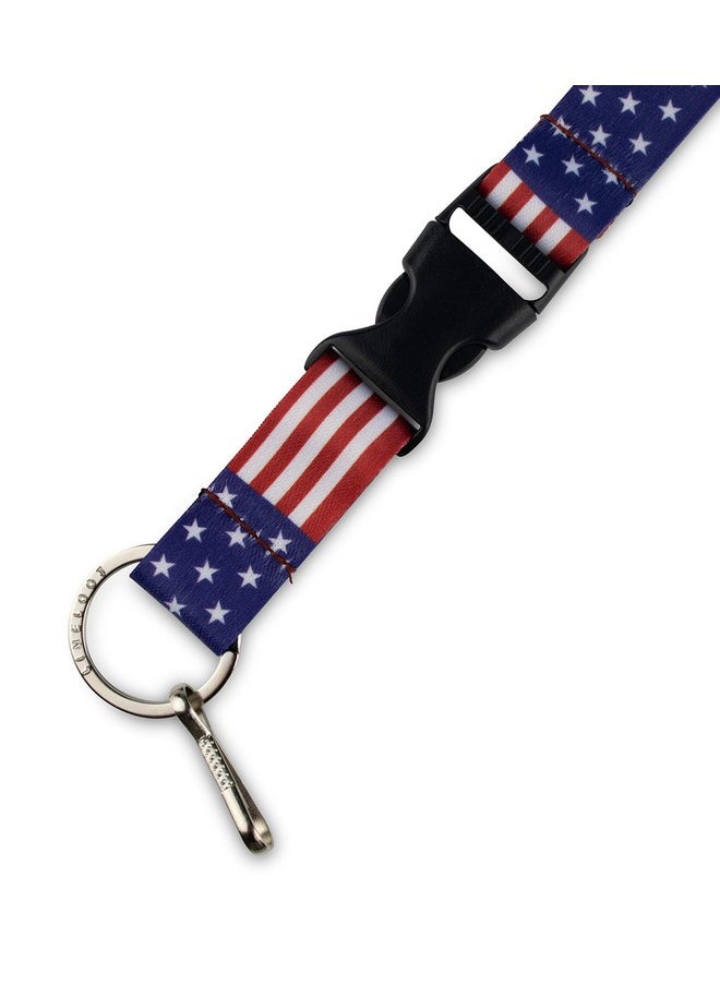 Limeloot - American Flag Lanyard With Release Buckle And Key Chain Holder - Image 1