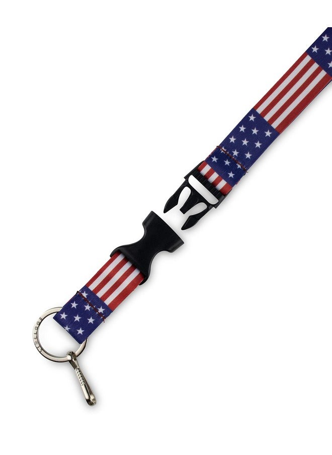 Limeloot - American Flag Lanyard With Release Buckle And Key Chain Holder - Image 1