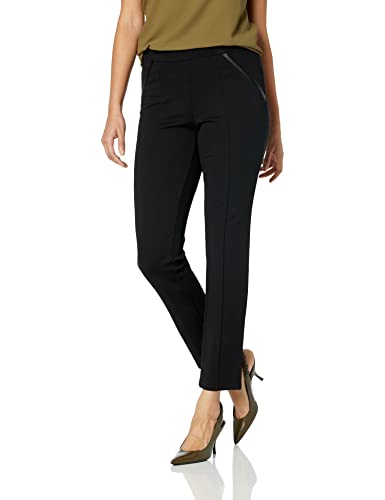 Rafaella Missy Slim Ponte Dress Pants For Women, Pull-On Waistband, 30.5” Inseam, Stretch, Comfort Fit, Flat Front (Sizes 4-16), Black, 8 - Image 3