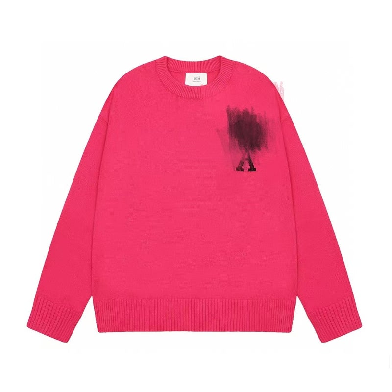 Men'S And Women'S Cardigans Round Neck V Neck Loose Knitwears Pure Color Heart Casual Knitwears For Men And Women Couples - Image 1