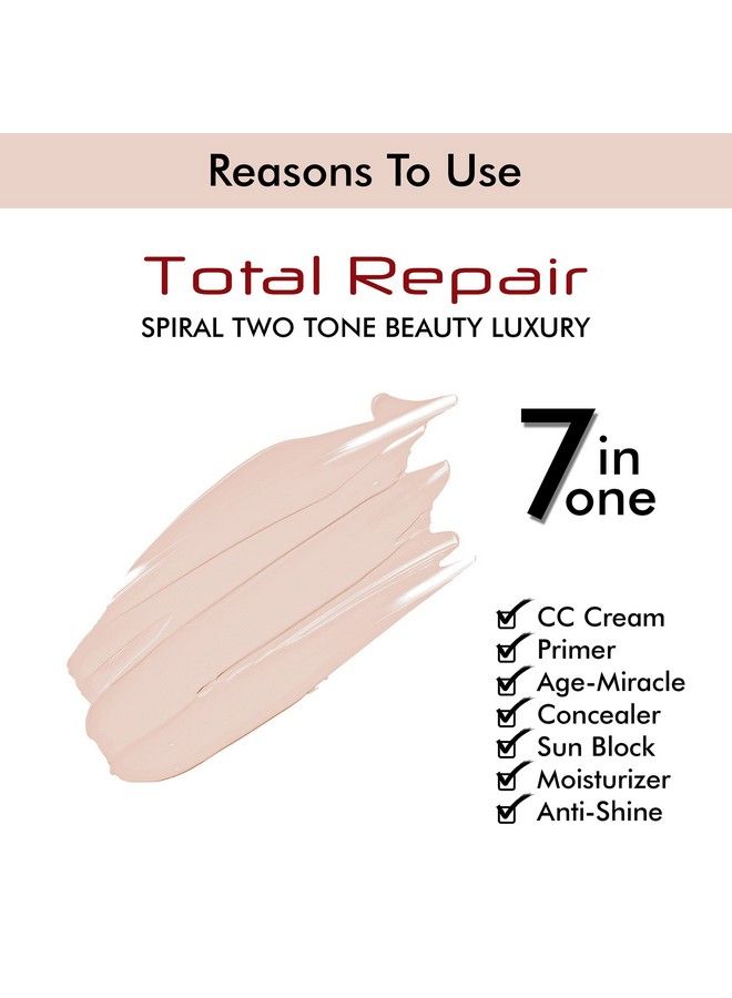COLORS QUEEN أساس إصلاح شامل 7 في 1؛ أساس سائل؛ يأتي مع برايمر يوفر بشرة ناعمة ومشرقة؛ أساس لمكياج الوجه (العاجي) - Image 3
