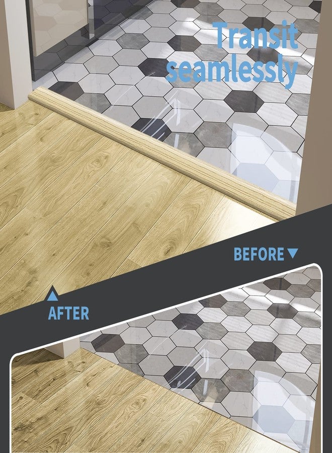 Art3d Self Adhesive Vinyl Floor Transition Strip Laminate Floor Strip Floor Flat Divider Strip for Joining Floor Gaps Carpet Threshold Transition Floor Tiles (4 FT, 1.57in, Aspen Yellow) - Image 3