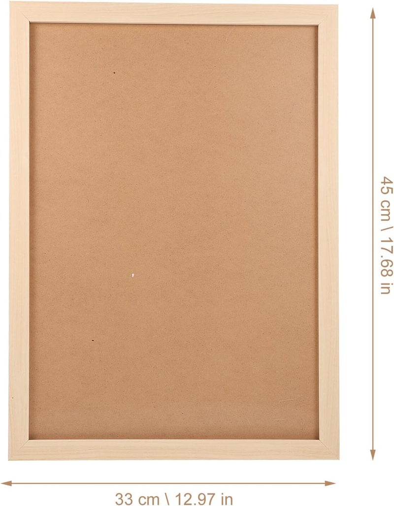 إطار صور خشبي A3 قابل للتثبيت على الحائط أو على سطح المكتب، بلون خشبي طبيعي وتصميم بسيط، للزينة الداخلية في المنزل - Image 2