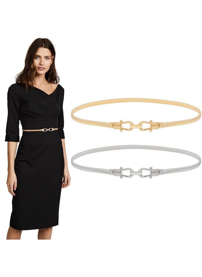 2 Pack Ladies Skinny Metal Elastic Chain Belt Thin Gold Silver Stretch Spring Waist Belt For Dress Ggold+Silver Fit Waist Size 2933 Inches - pzsku/Z5223D21D60154BC8542CZ/45/_/1718301478/6e4ed0d8-852e-4340-bbd7-d38aa0f93574