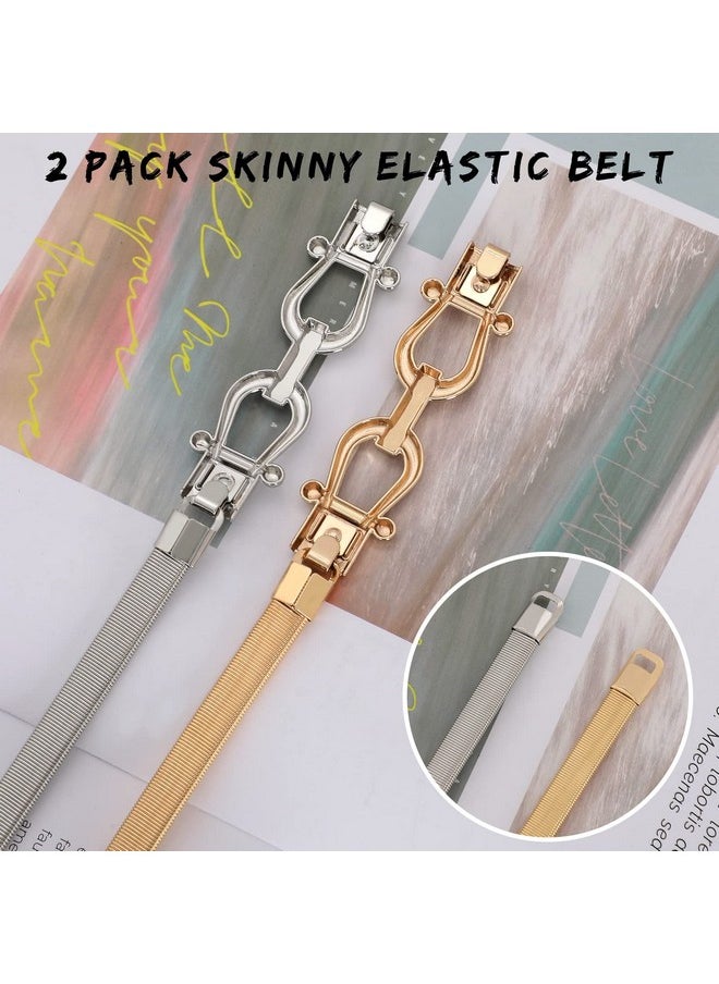 2 Pack Ladies Skinny Metal Elastic Chain Belt Thin Gold Silver Stretch Spring Waist Belt For Dress Ggold+Silver Fit Waist Size 2933 Inches - pzsku/Z5223D21D60154BC8542CZ/45/_/1718301483/30f10788-1f0a-4a4f-8feb-300d8e1d9591