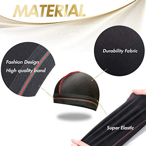 Forcewave Wave Cap  Silky Stocking Wave Cap For Men Women  Black Wave Compression Cap For 360 Waves  4-Pieces(Black Green Blue Gray) - Image 3