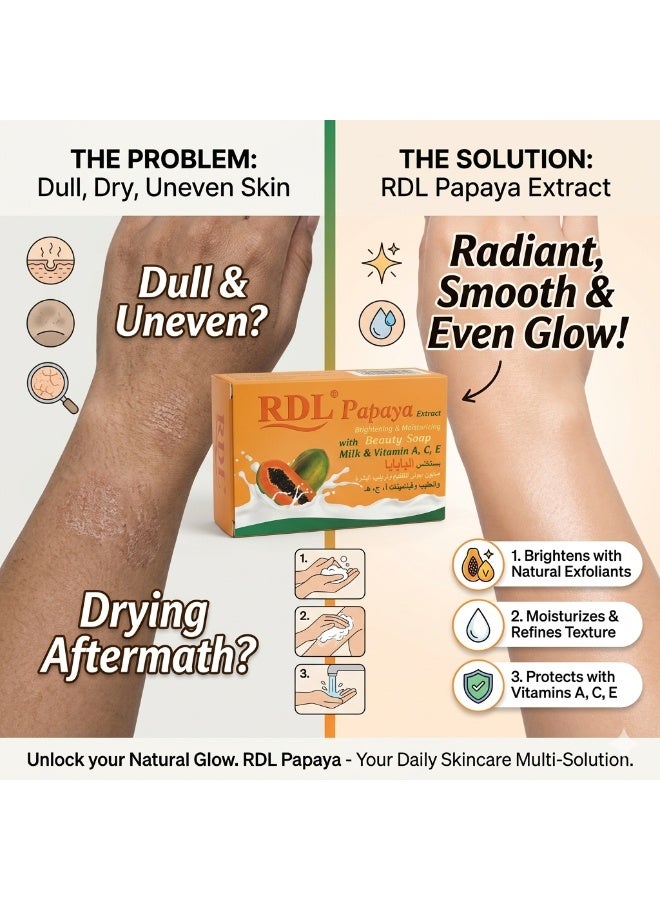 ار دي ال صابون تفتيح البشرة بحليب البابايا 128 جرام - Image 2