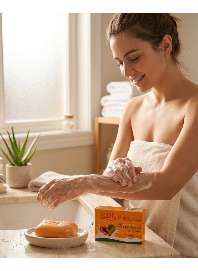 ار دي ال صابون تفتيح البشرة بحليب البابايا 128 جرام - Image 5