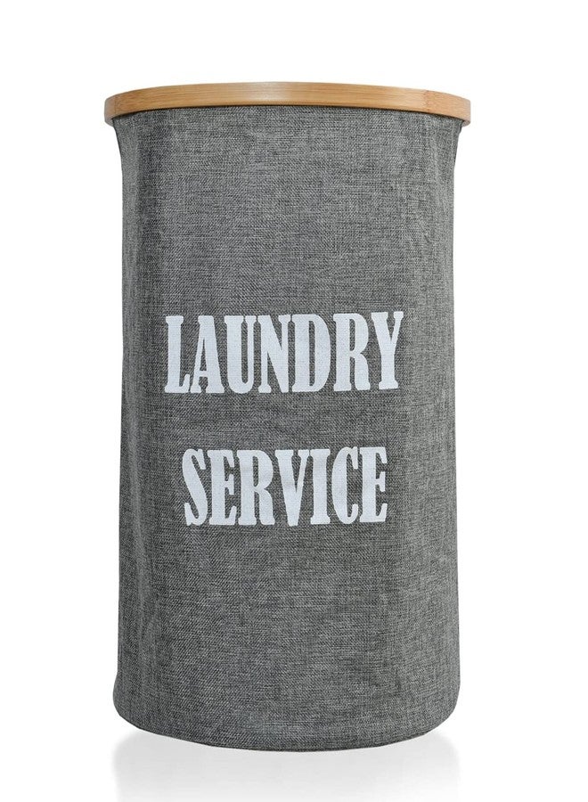 TIB Laundry Basket for Dirty Clothes | Foldable laundry basket for Dirty Clothes | 4 Wooden Sticks for Support | Laundry Basket 50 Liter - Grey - Image 3