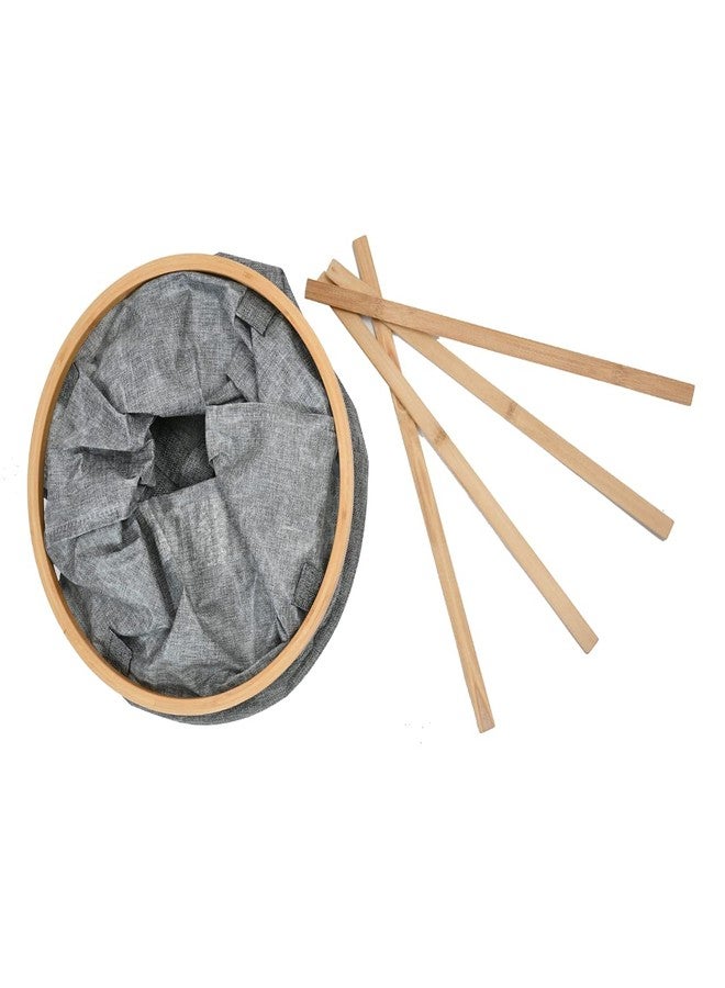 TIB Laundry Basket for Dirty Clothes | Foldable laundry basket for Dirty Clothes | 4 Wooden Sticks for Support | Laundry Basket 50 Liter - Grey - Image 5