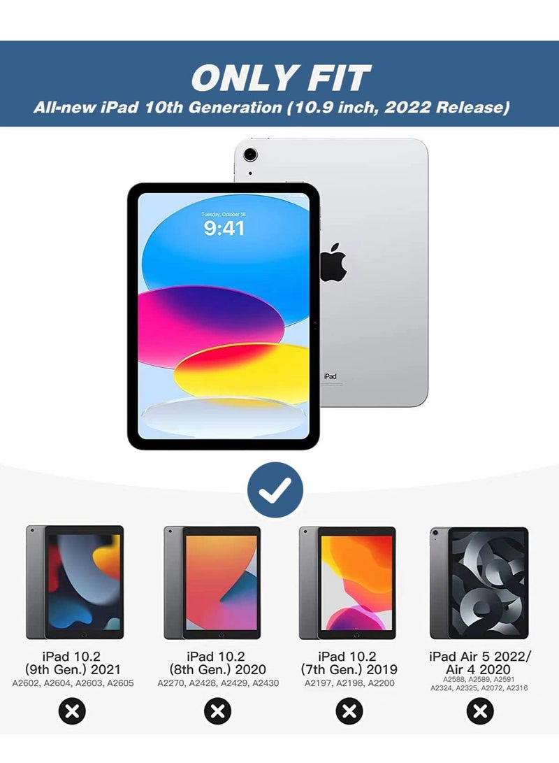ELTRAZONE iPad 10th Generation Case (10.9 Inch, 2022) – Smart Case with Pencil Holder, Soft TPU Back, Auto Wake/Sleep Support – Navy Blue - Image 2