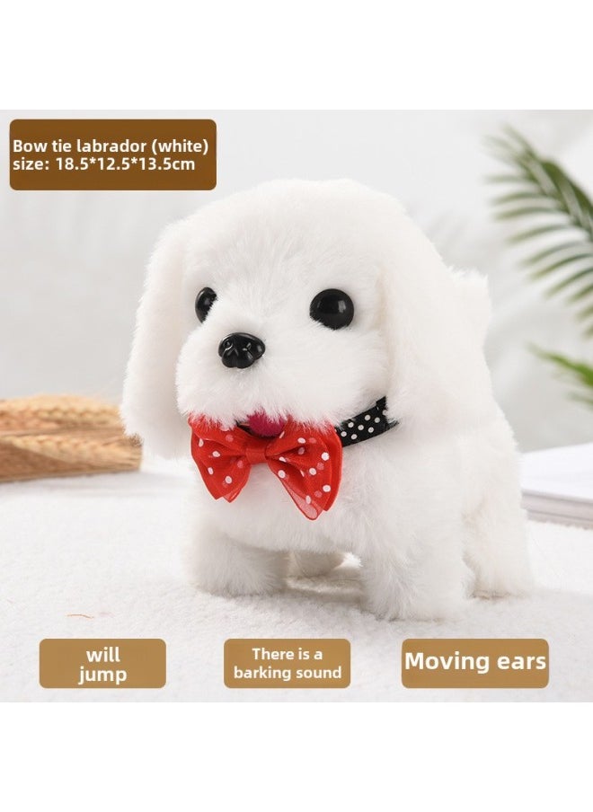 Children's Plush Electric Dog Toy 1-3 Stall Small Dog Stall Electronic Pet Simulation Machine-Color:Bow Tie Labrador ]  - Image 1