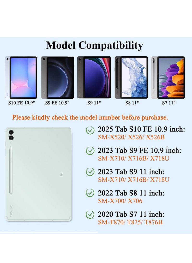 QPHWHFQ - 【English】Magic Keyboard for Samsung Galaxy Tab S10 FE/ S9 FE 10.9 inch & S9/ S8/ S7 11 inch, Samsung Tab Keyboard Case, Multi-Touch Trackpad, LCD Display, 7 Backlight Colors - Image 1