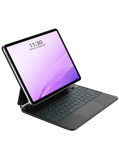 【English】Magic Keyboard for Samsung Galaxy Tab S10 FE/ S9 FE 10.9 inch & S9/ S8/ S7 11 inch, Samsung Tab Keyboard Case, Multi-Touch Trackpad, LCD Display, 7 Backlight Colors