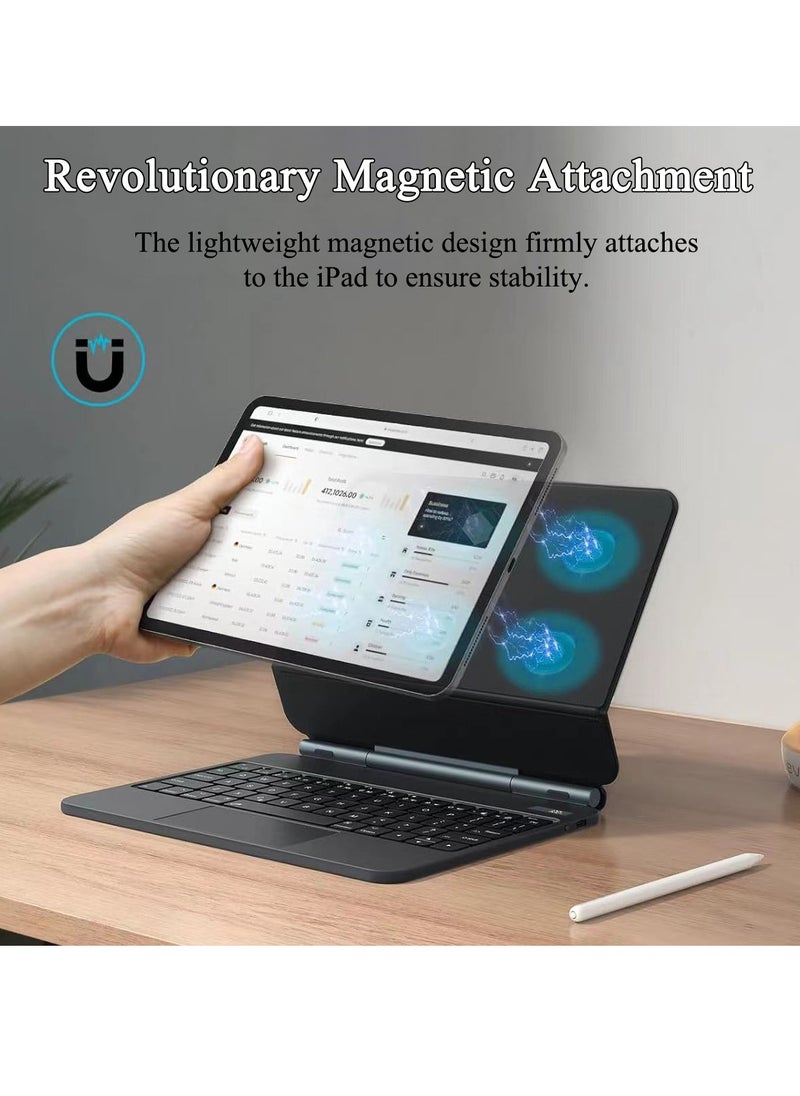 QPHWHFQ - 【English】Magic Keyboard for Samsung Galaxy Tab S10 FE/ S9 FE 10.9 inch & S9/ S8/ S7 11 inch, Samsung Tab Keyboard Case, Multi-Touch Trackpad, LCD Display, 7 Backlight Colors - Image 1