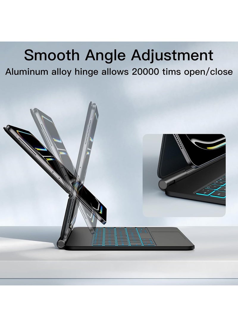QPHWHFQ - 【English】Magic Keyboard for Samsung Galaxy Tab S10 FE/ S9 FE 10.9 inch & S9/ S8/ S7 11 inch, Samsung Tab Keyboard Case, Multi-Touch Trackpad, LCD Display, 7 Backlight Colors - Image 1