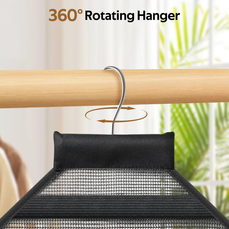 MISSLO Bathroom Shower Organizer Mesh Hanging Shower Caddy with Rotatable Hanger (Black) - Image 3