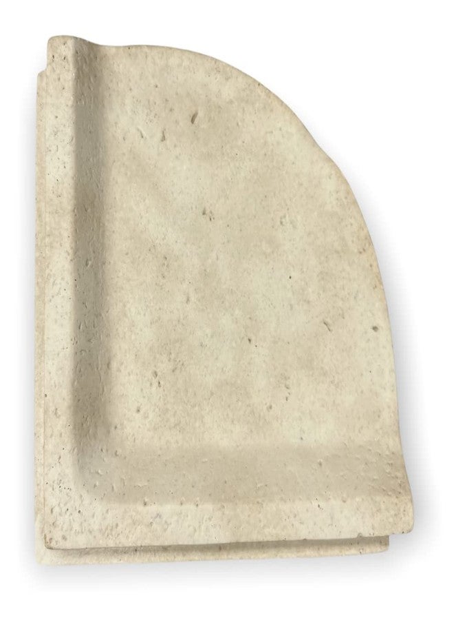 Tenedos Premium Quality Classic Cream Travertine Resin Corner Shelf - Not for Flat Surface Installation - Image 3