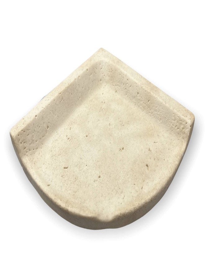 Tenedos Premium Quality Classic Cream Travertine Resin Corner Shelf - Not for Flat Surface Installation - Image 1