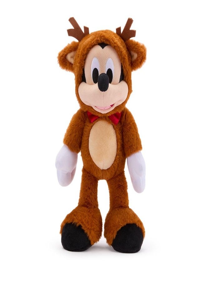 Disney Store Official Mickey Mouse Reindeer Holiday Plush - 15 Inch Christmas Plush Toy in Reindeer Suit with Sparkling Bow Tie - Disney Stuffed Animals for Boys and Girls - Image 1