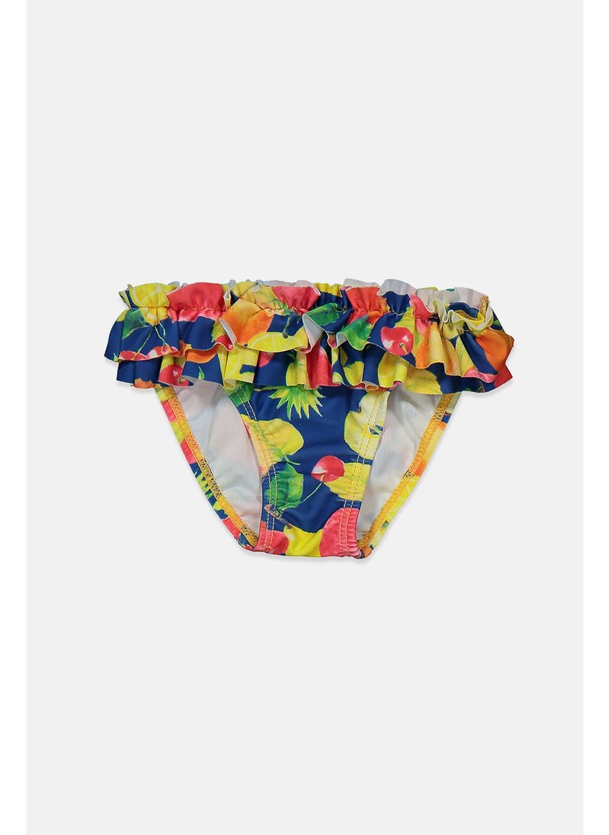 Tutto Piccolo - Toddler Girls Printed Ruffled Panty, Atlantic Blue - Image 1