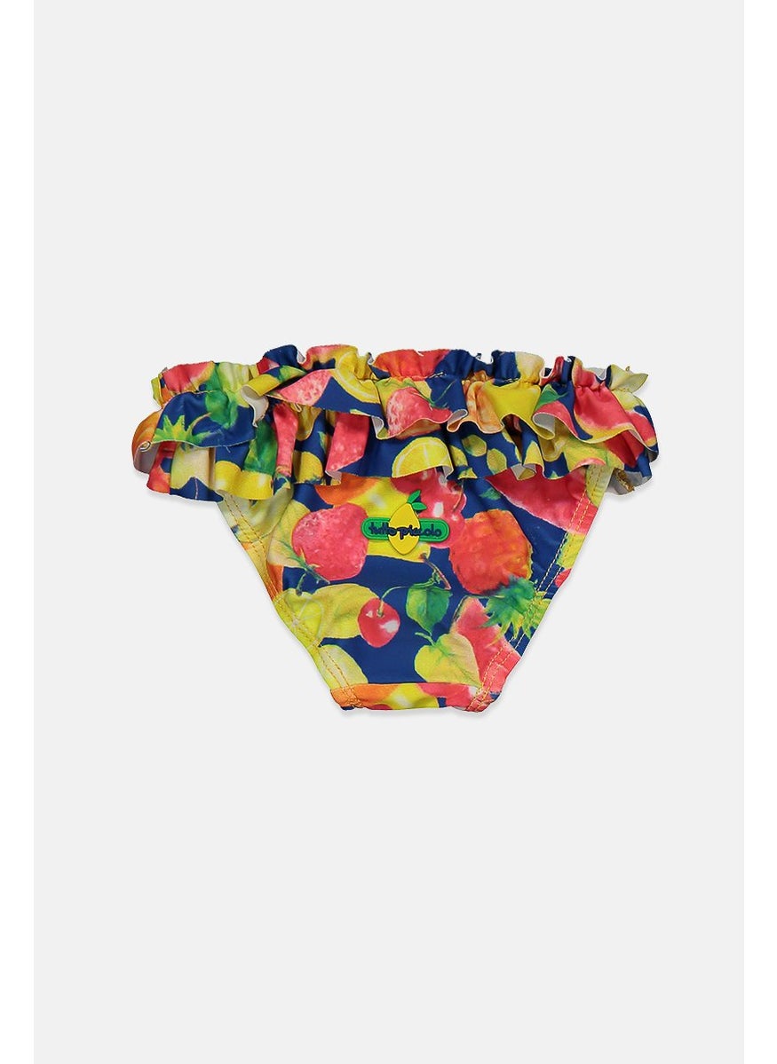 Tutto Piccolo - Toddler Girls Printed Ruffled Panty, Atlantic Blue - Image 1